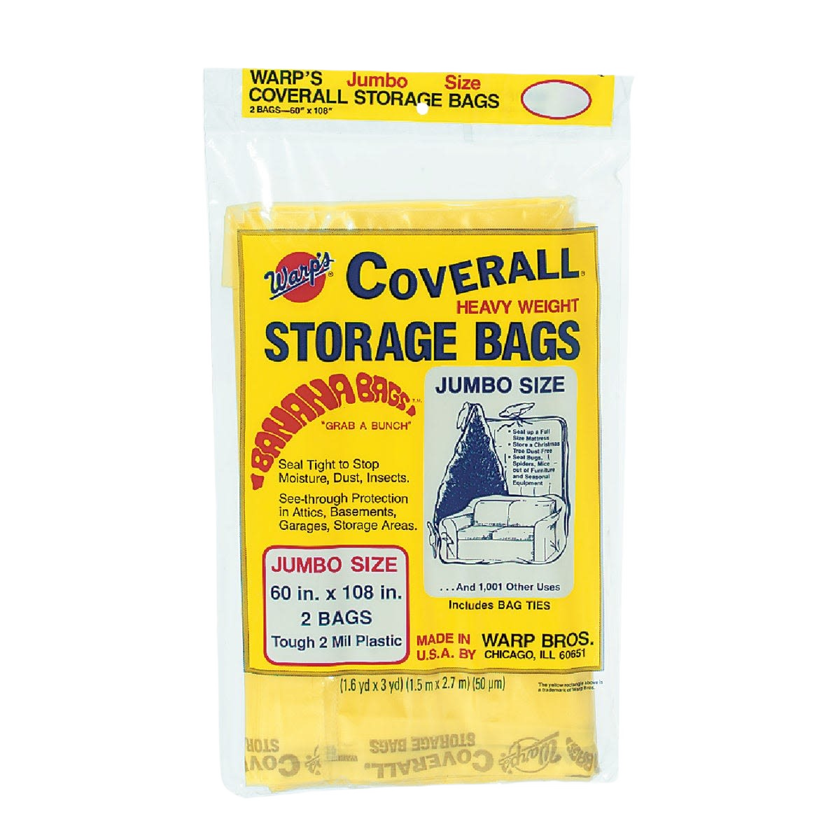 Clear heavyweight storage bag set with jumbo size for moisture and dust protection in storage and organization collections