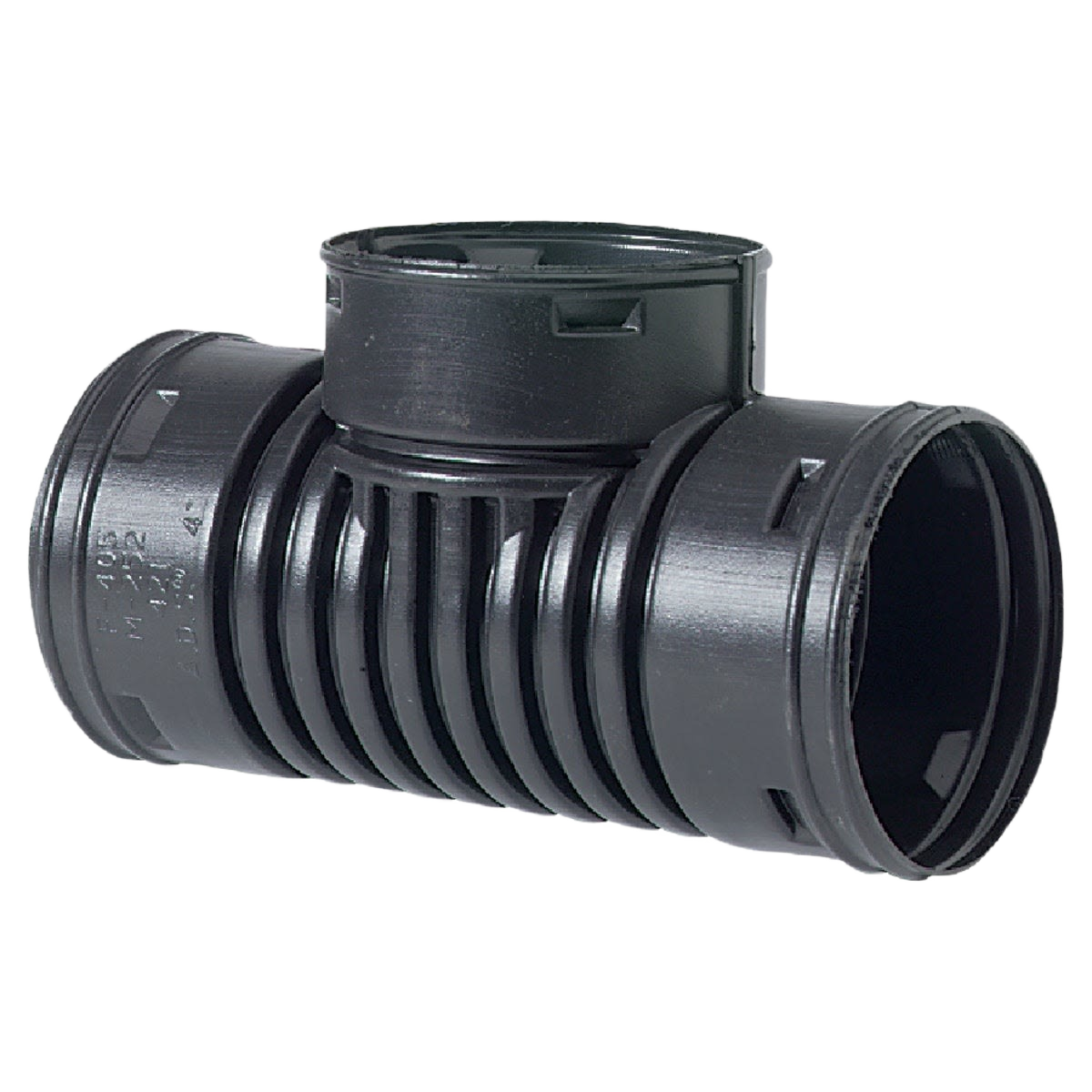 Black polyethylene 4-inch tee fitting for corrugated pipe plumbing in home improvement under $50 collection
