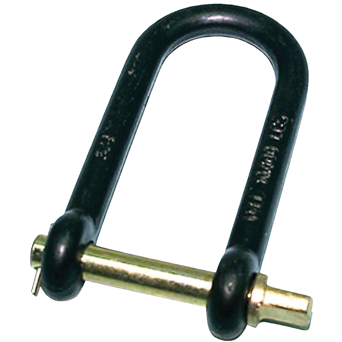 Black powder-coated clevis with yellow zinc plated pin for home improvement and parts under $50 collections