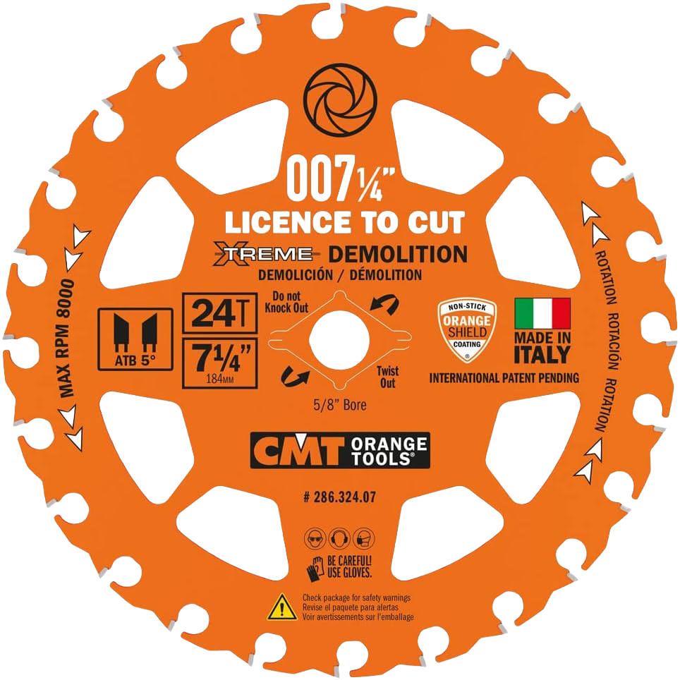 CMT Orange Tools 7-1/4" 24T Demolition Saw Blade