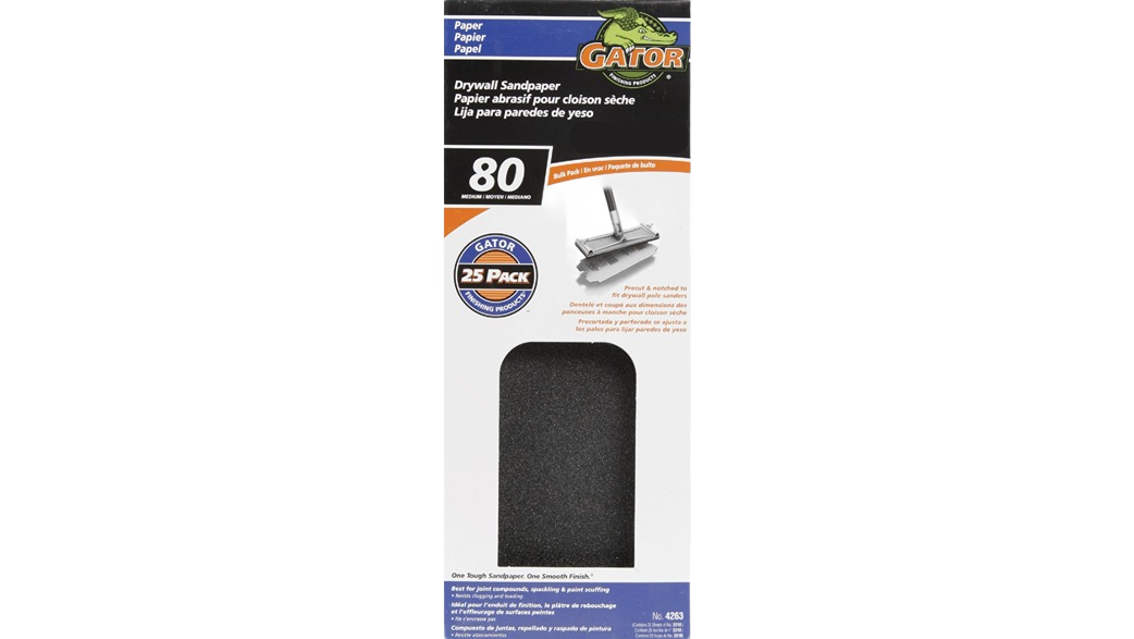 Gator brand 80-grit drywall sandpaper sheet for coarse sanding in sandpaper and paint supplies collections under $50
