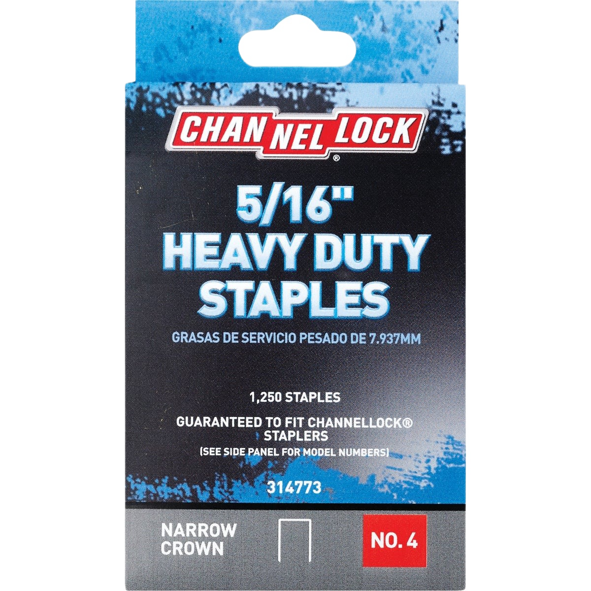 Package of heavy-duty narrow crown staples sized 5/16 inch for durable home improvement and tool projects