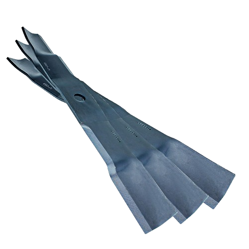 Set of three durable mulching mower blades crafted for superior cutting performance in home improvement and lawn care projects