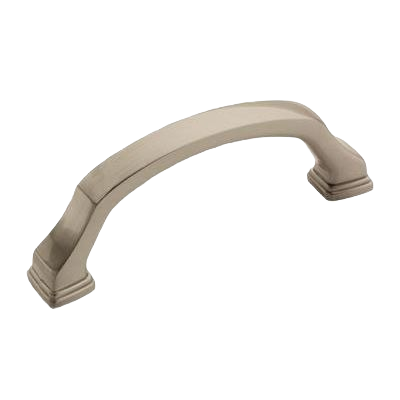 Satin nickel cabinet pull with curved design in hardware and furniture accessories under $50 for home improvement projects