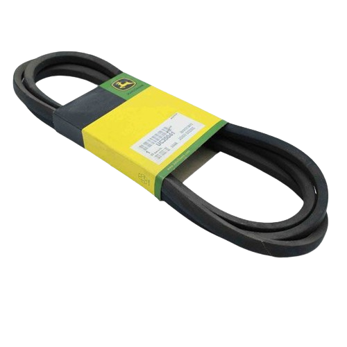 Black rubber V-belt with green and yellow packaging, suitable for tools and home improvement applications
