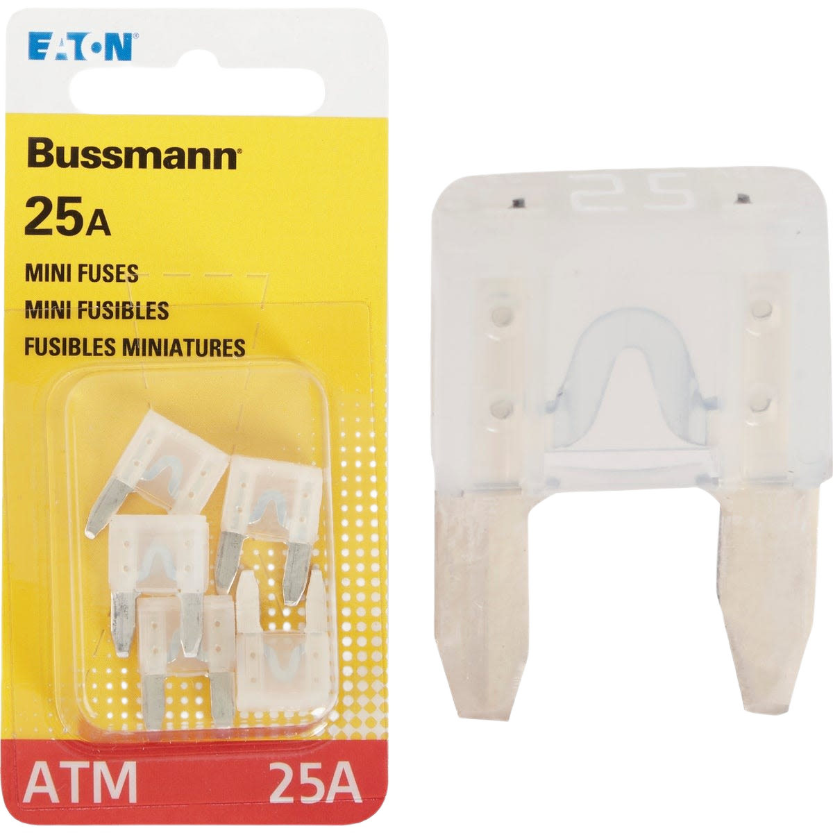 25A mini automotive blade fuses in 5-pack for auto maintenance and repair in fuses and auto parts collections