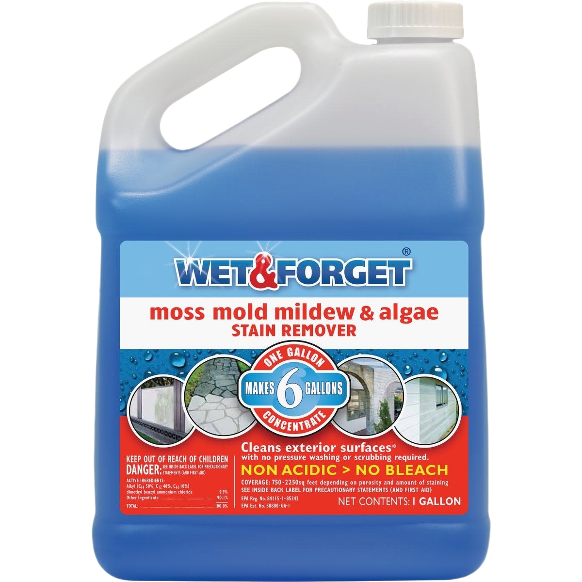 One-gallon container of moss, mold, mildew, and algae stain remover for outdoor cleaning supplies under $50