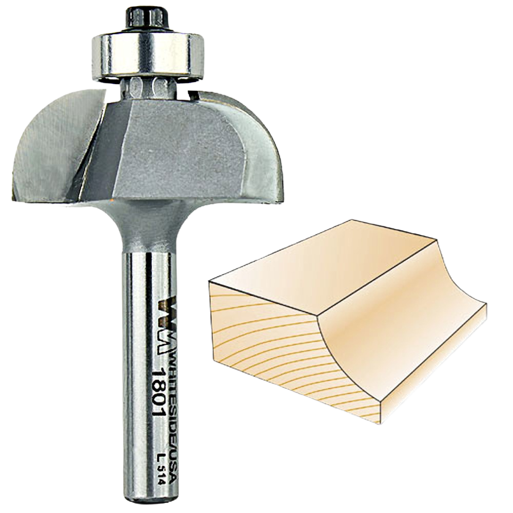 Whiteside 1801 router bit with carbide tip for smooth cove edge shaping in woodworking tool accessories under $50 collections