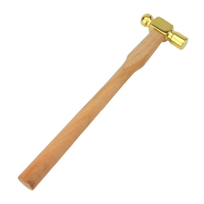 4 oz. brass hammer with wooden handle designed for precision tasks in home improvement and tool applications