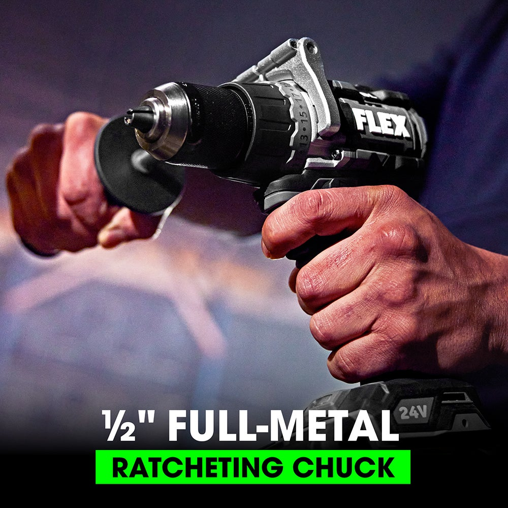 FLEX 24V 1/2" 2-Speed Drill Driver w/ Turbo Mode Kit