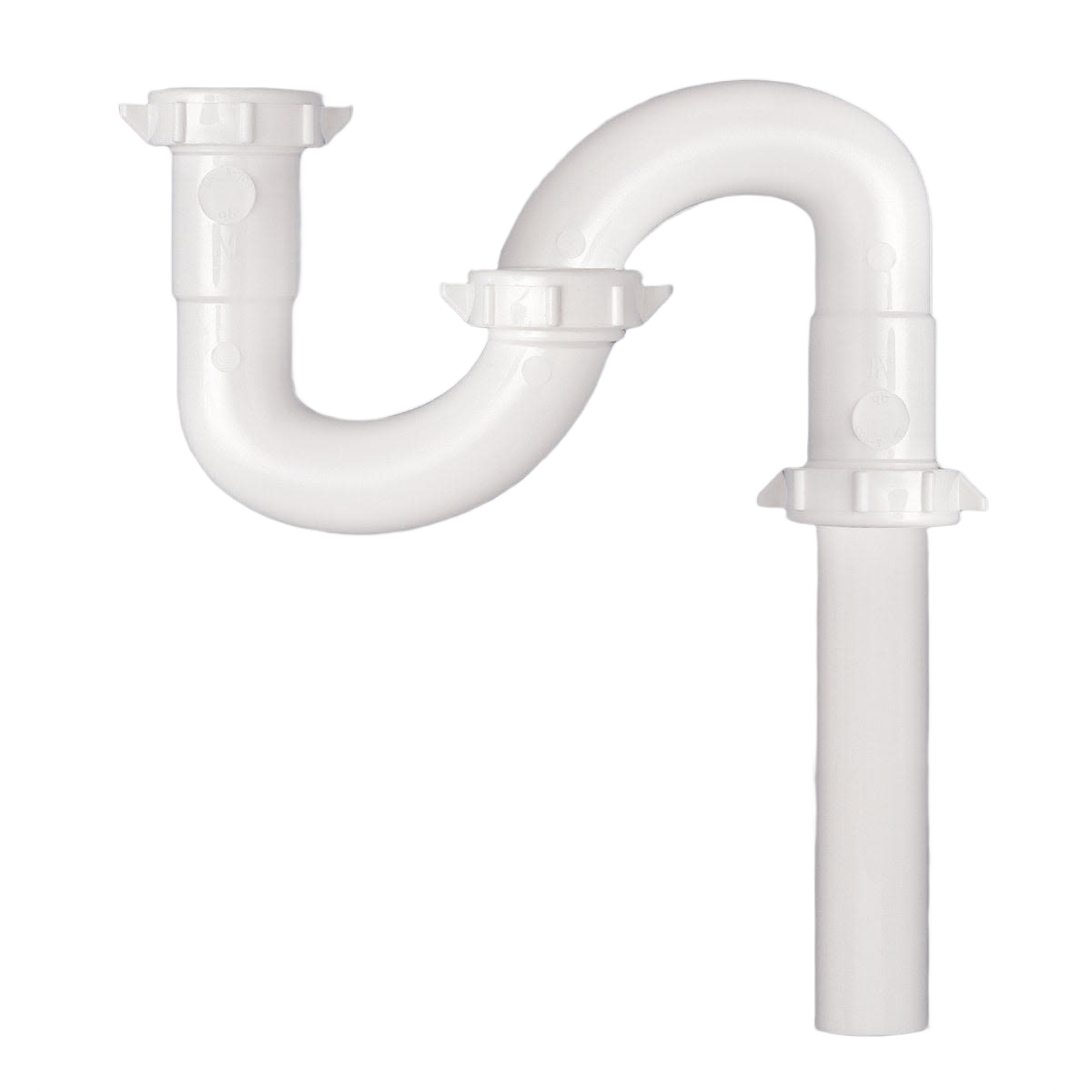 White plastic S-trap pipe for bathroom drain repair in plumbing parts and home improvement tools category under $50