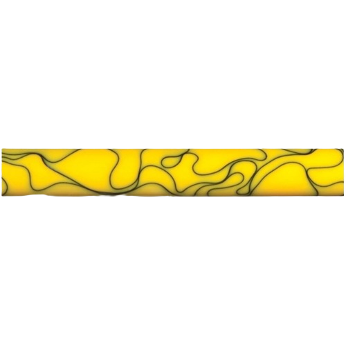 Yellow and black acrylic pen blank with swirling pattern, suitable for woodworking tools and home improvement projects.