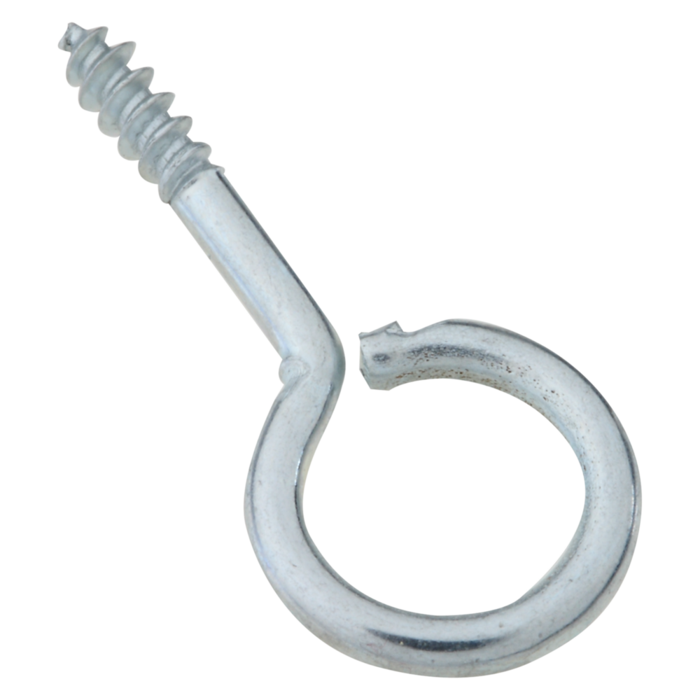 Zinc-plated large screw eye with threaded tip for versatile fastening in hardware and home improvement tools collections under $50