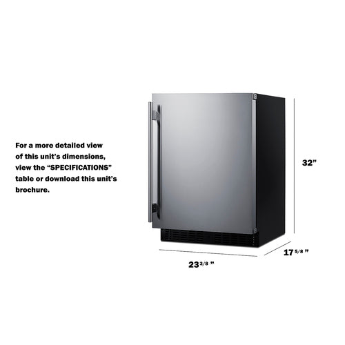 24" Wide Built-In All-Refrigerator, ADA Compliant - Left Hand Door Swing