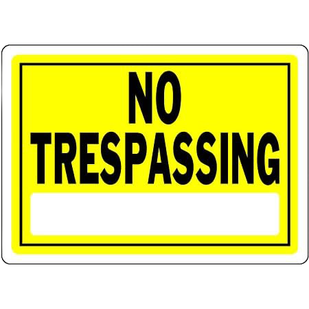 Hillman Yellow & Black Aluminum No Trespassing Sign, 10 x 14 in.