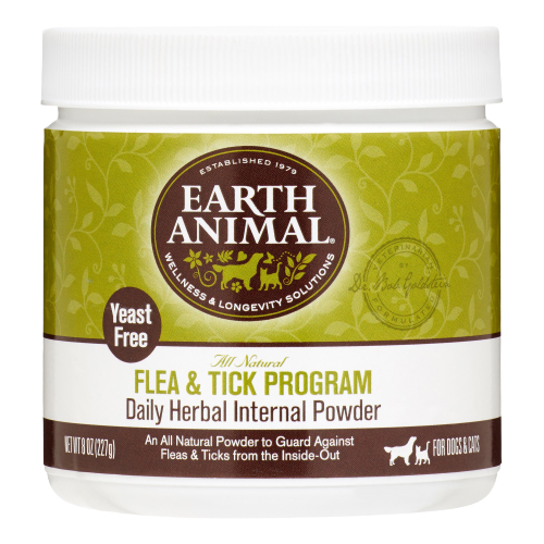 Container of Earth Animal daily herbal internal powder for flea and tick protection in pet and animal collections under $50