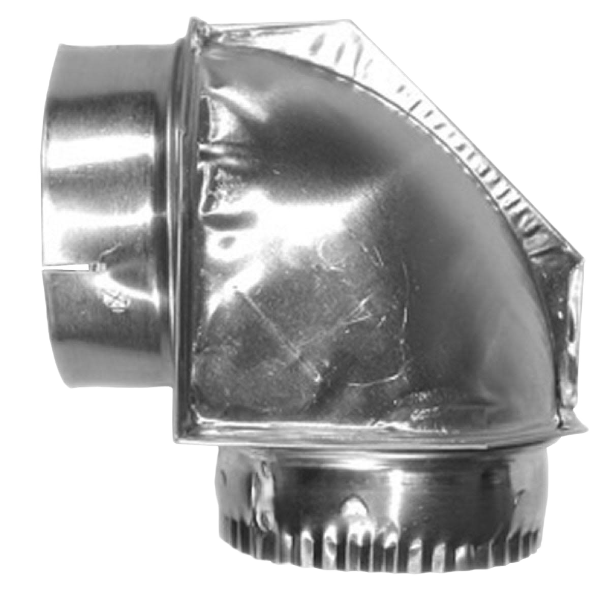 Metal close elbow vent pipe with snap-lock fittings for tight dryer vent installations in appliance parts and accessories.