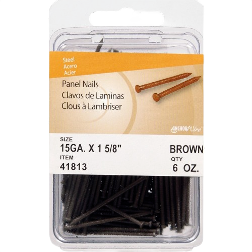 Hillman brown steel panel nails 15 gauge 1-5/8 inch for indoor hardware and home improvement projects under $50