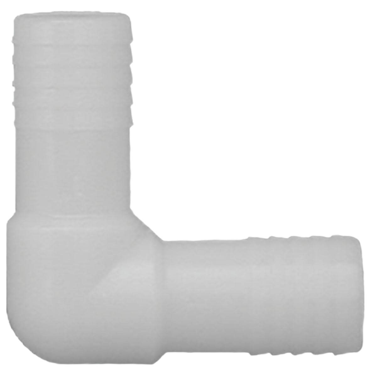 Durable white nylon 90-degree insert elbow fitting for polyethylene pipes in plumbing and Pipes & Fittings collections under $50