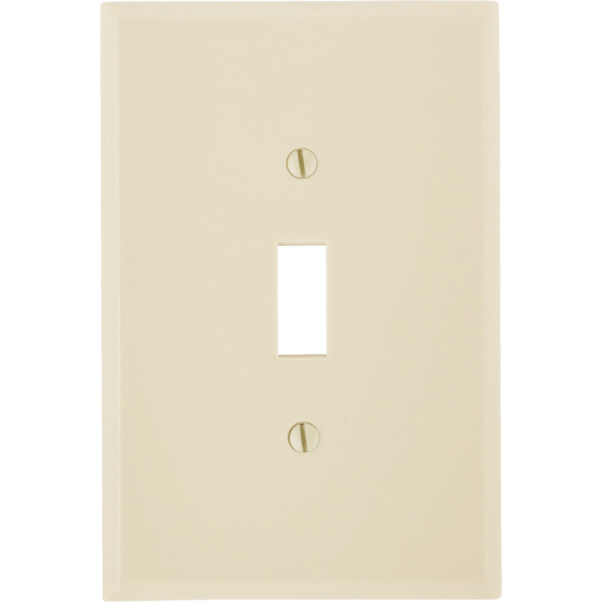 Ivory plastic oversized toggle switch wall plate designed for home improvement electrical projects