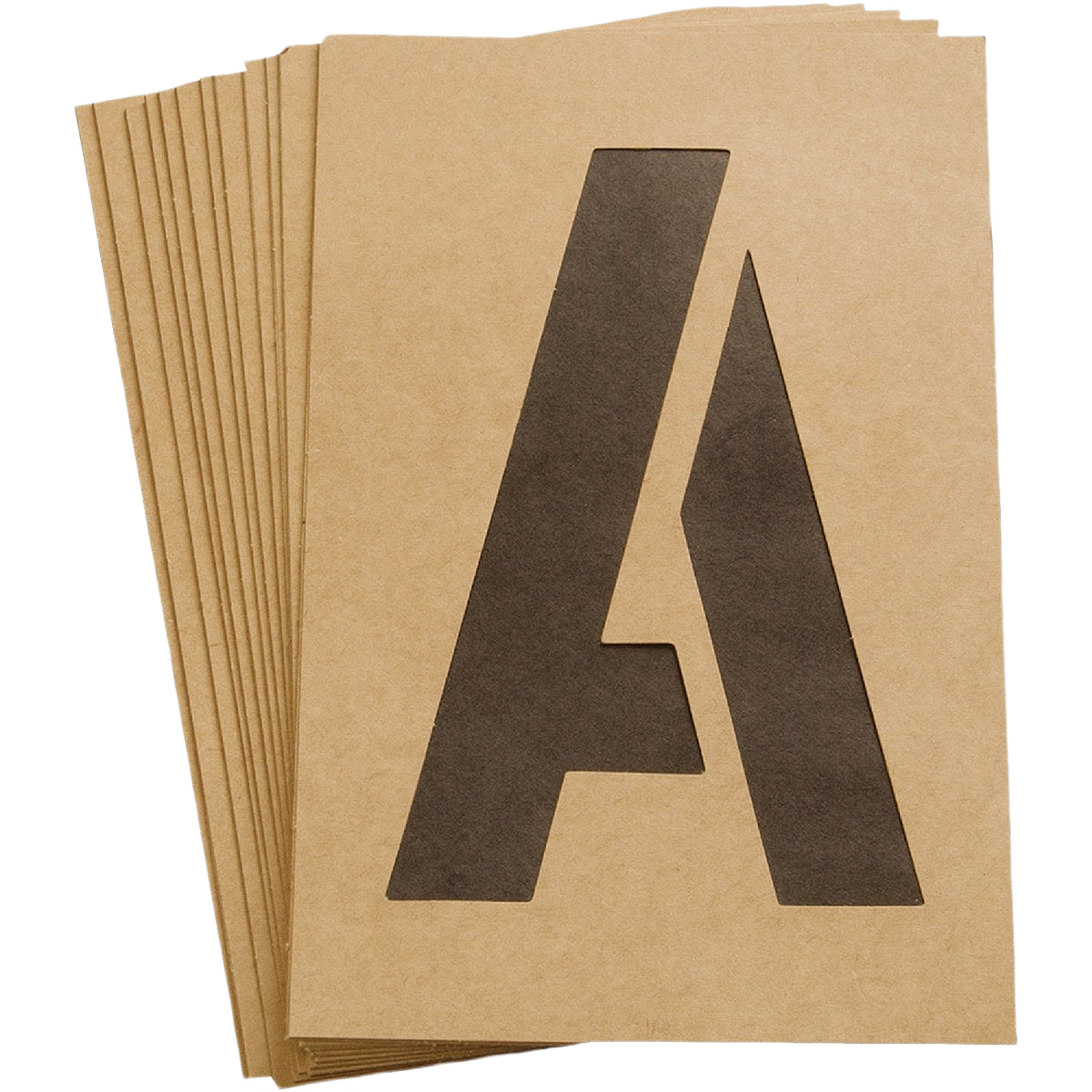 Set of reusable six-inch letter and number stencils on heavy-duty board for hardware and home improvement use