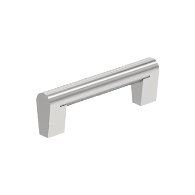 Polished chrome cabinet pull with 3-3/4 inch center-to-center spacing for furniture and hardware collections