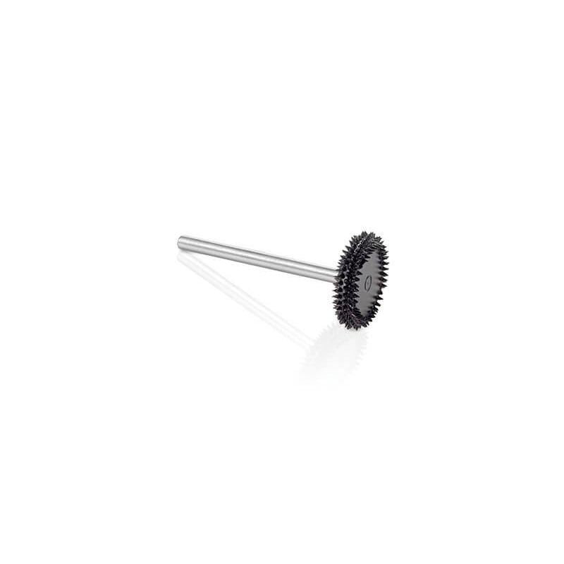 Very coarse black rotary burr with metal shaft for use in tools and home improvement projects