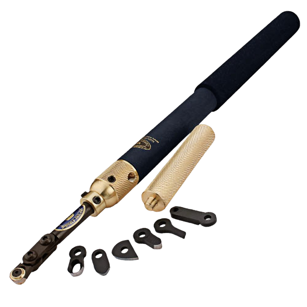 Complete hollowing system with weighted handle and assorted cutting tips, part of woodworking and Crown Tools collections