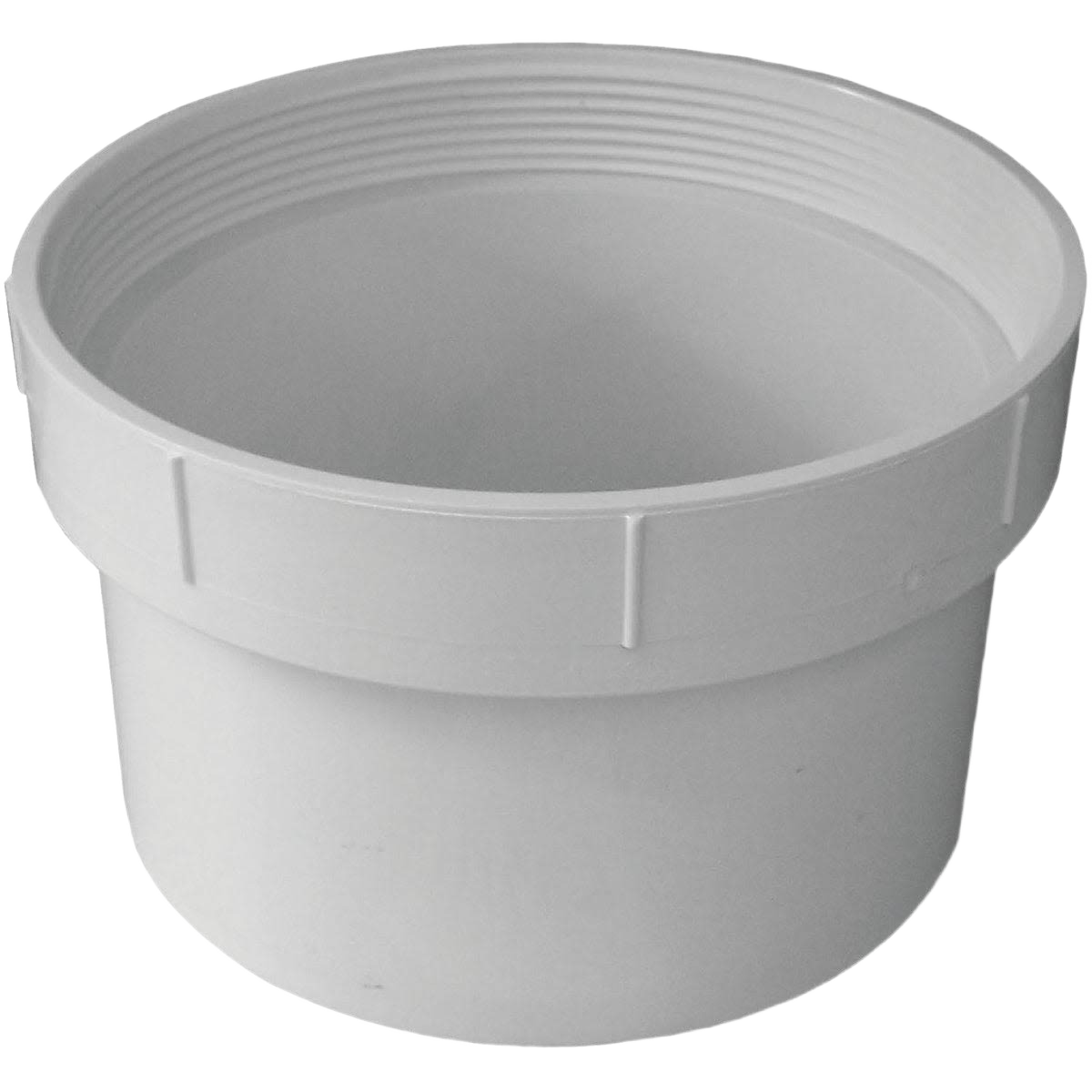 White PVC cleanout body fitting with threaded connection for plumbing in pipes & fittings and under $50 collections