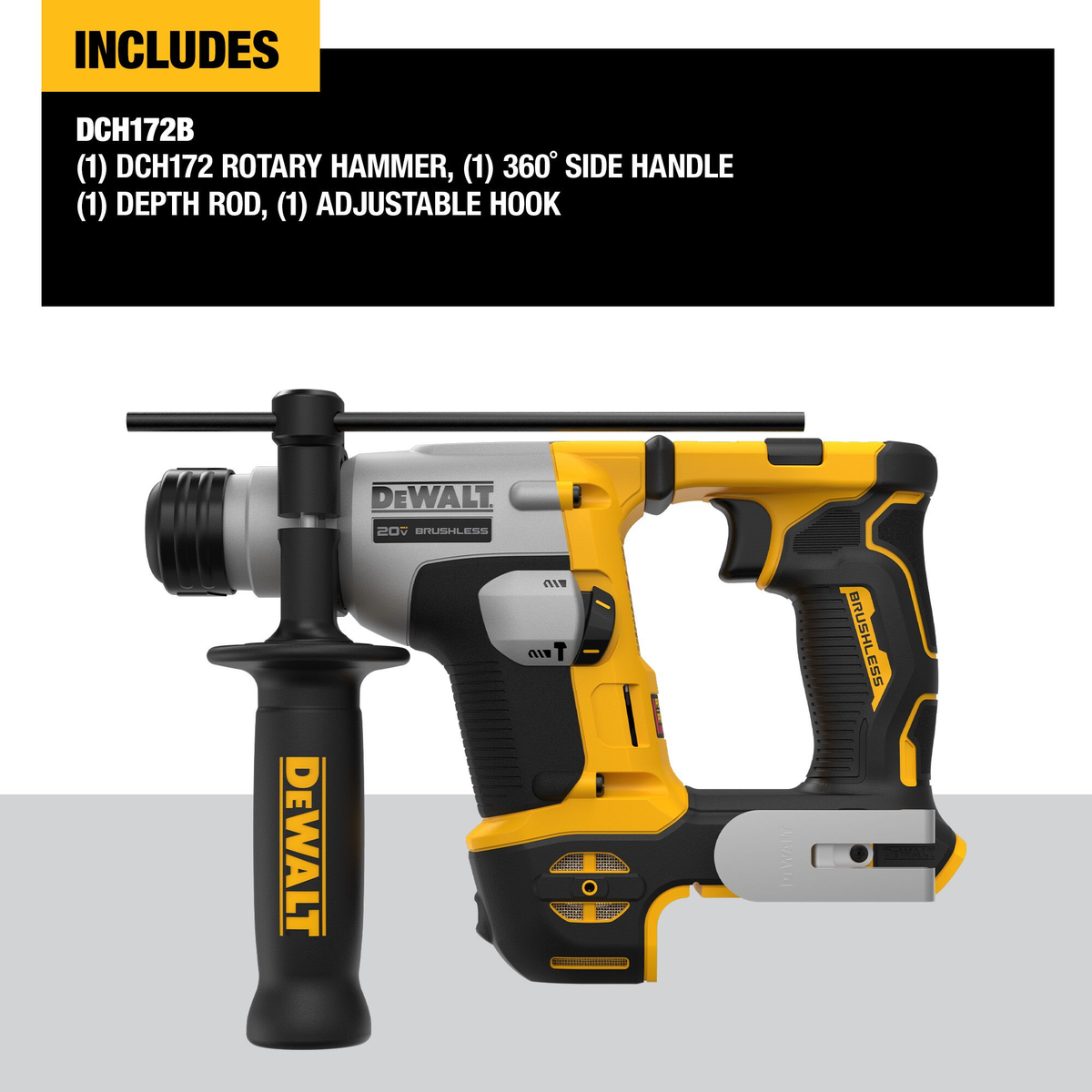 DEWALT ATOMIC™ 20V MAX* 5/8" Brushless Cordless SDS Plus Rotary Hammer (Tool Only)