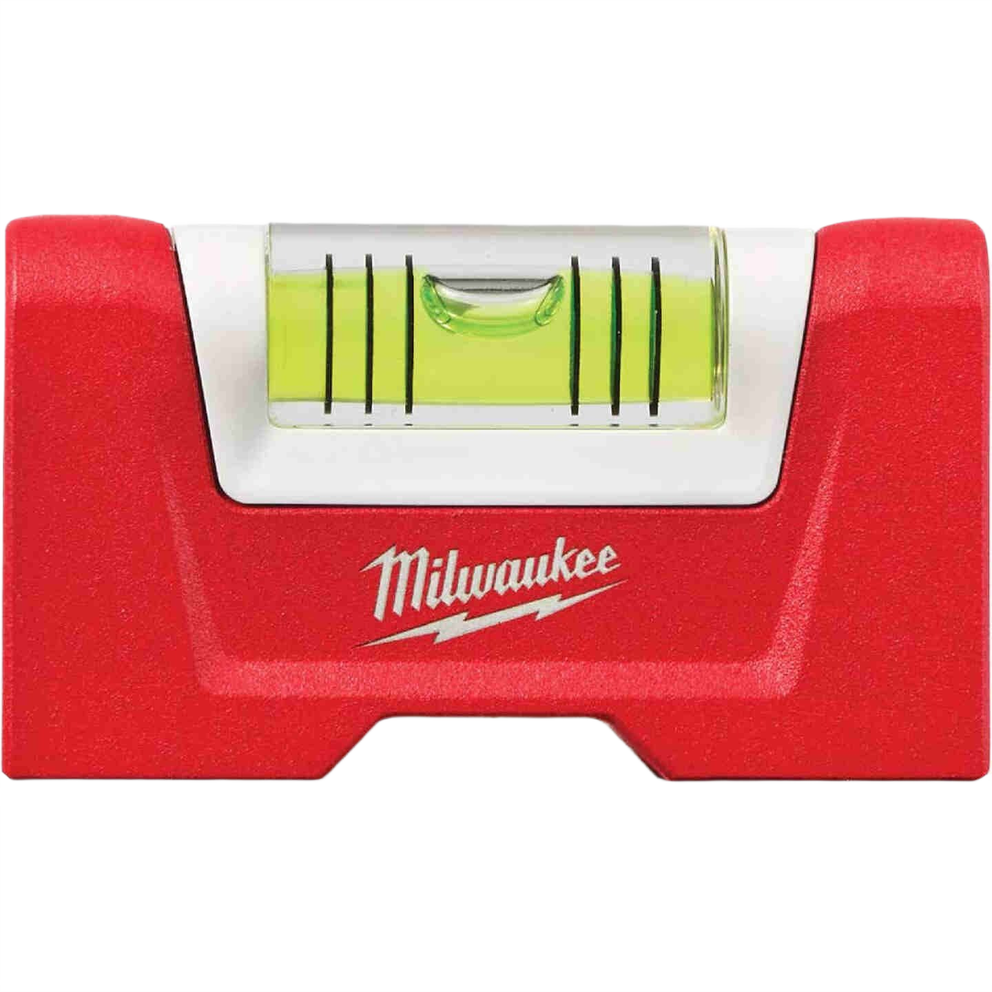 Compact red pocket level with clear vial and Milwaukee branding for woodworking and home improvement tools under 50 dollars