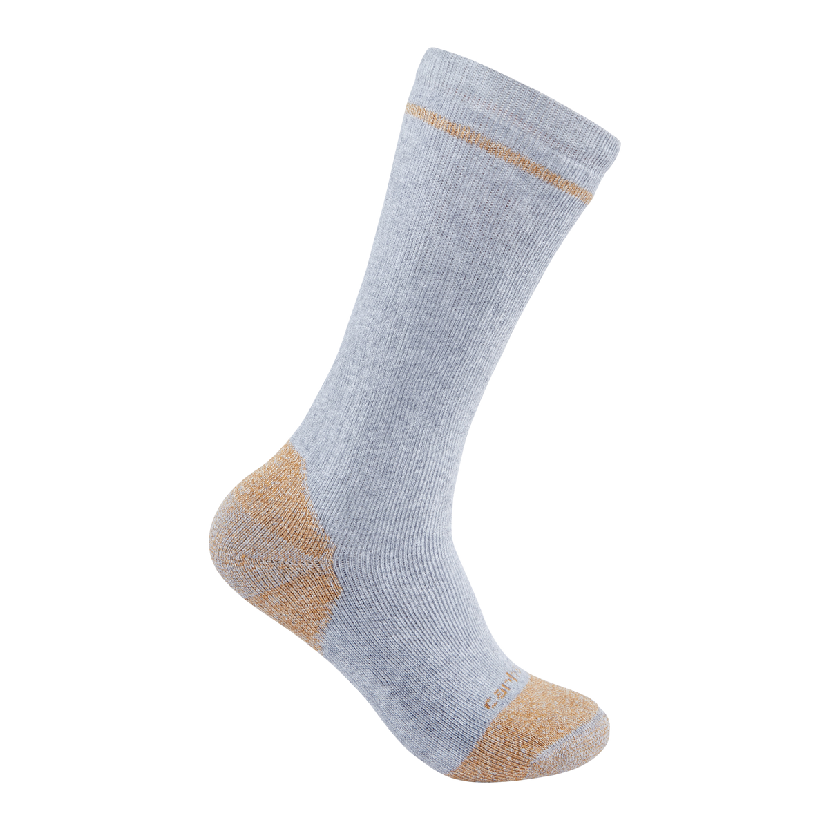 Carhartt Midweight Cotton Blend Steel Toe Boot Sock 2-Pack - Grey, Large