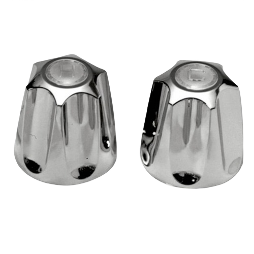 Pair of chrome faucet replacement handles for tub and shower repairs in plumbing and home improvement collections
