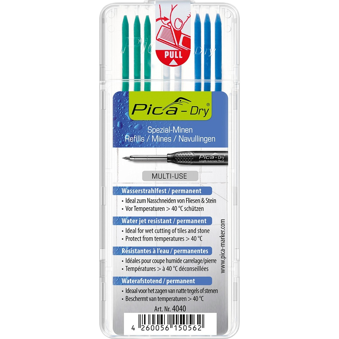 Pack of eight colored refill leads for precise marking in woodworking and measuring tools collections