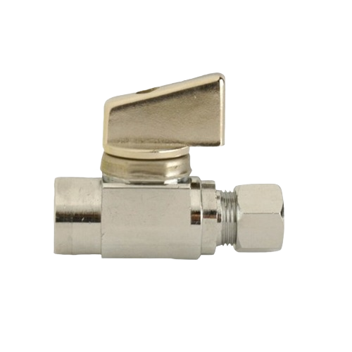 Compact straight stop valve with compression inlet and outlet, suitable for plumbing and pipes & fittings under $50 collections