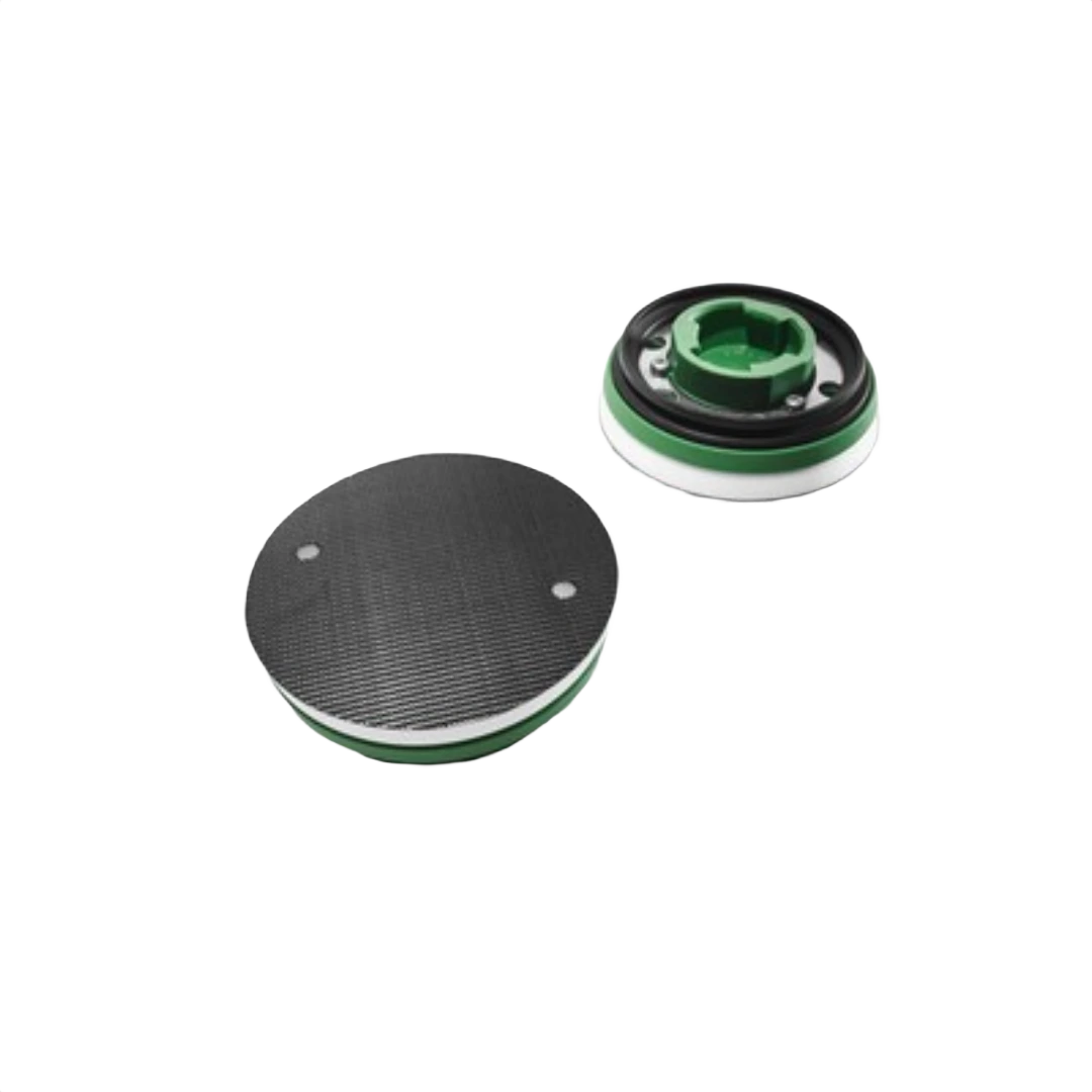 Green and black 90mm polishing pad with hook-and-loop backing for woodworking tool accessories under $50