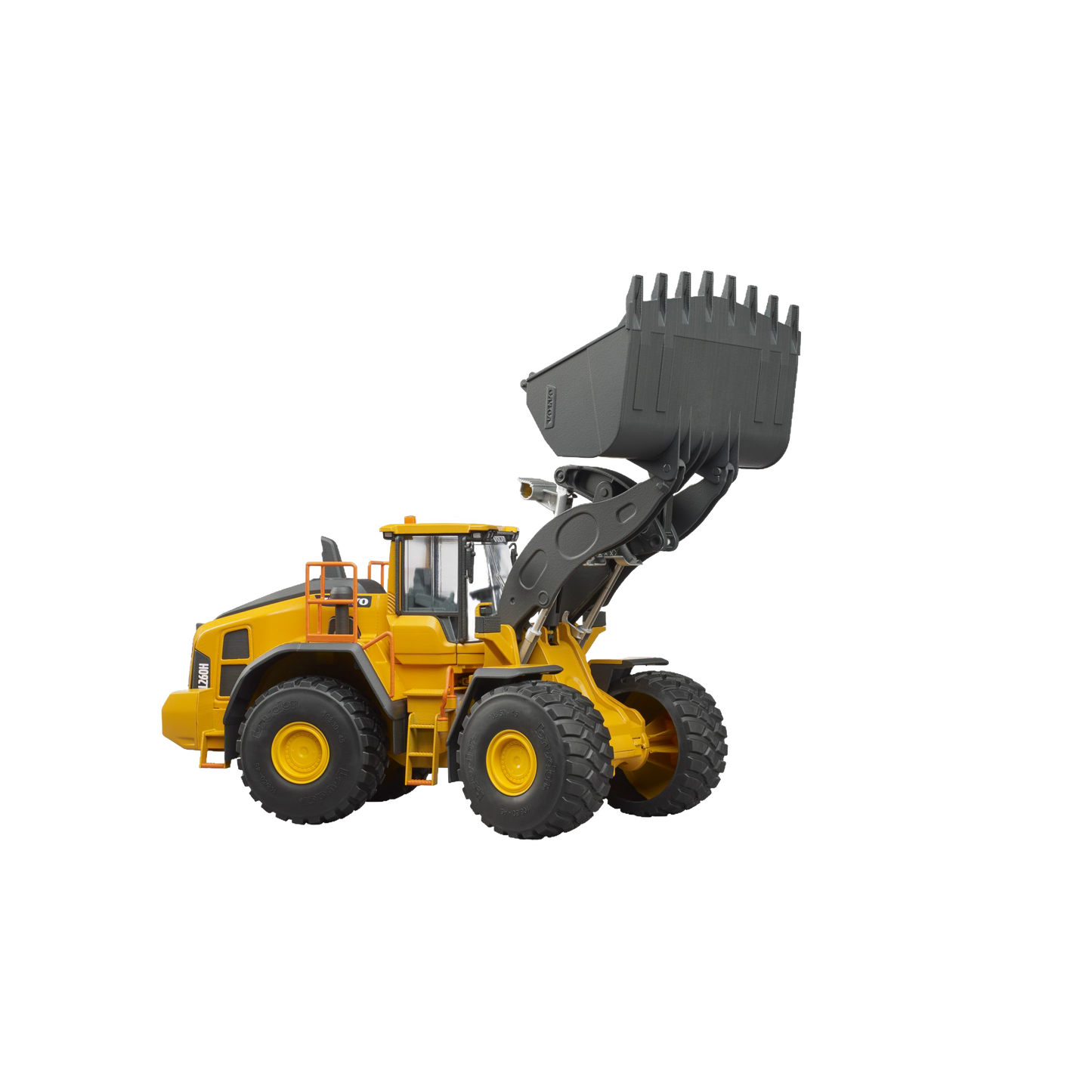 Yellow Bruder Volvo Wheel Loader toy with raised bucket in Vehicles & Remote Controlled Toys and Bruder Toys under $100 collections