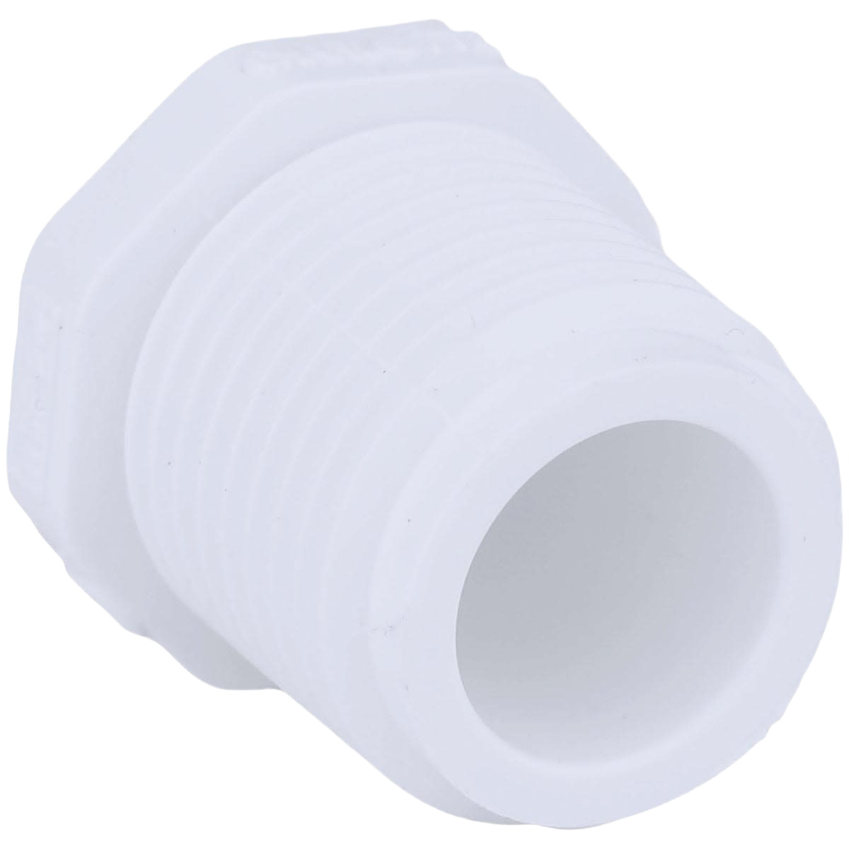 White PVC threaded plug for plumbing use in pipes and fittings, suitable for home improvement under $50 collections
