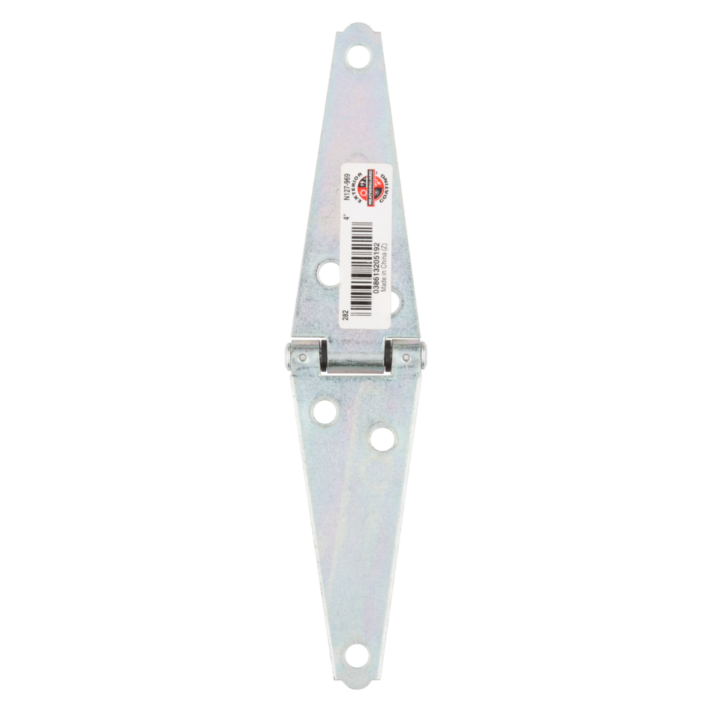 1.61 by 4 inch zinc heavy-duty strap hinge with offset holes for barn doors, gates, and hardware projects under 50 dollars