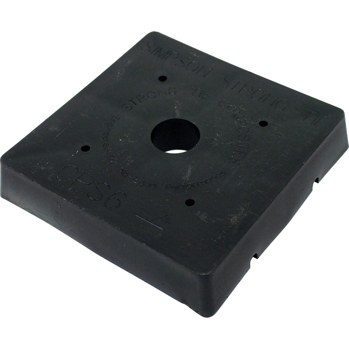 Black square standoff base with central hole and smaller mounting holes for lumber and building projects under $50 collections
