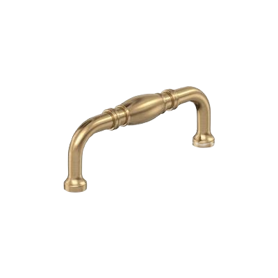 Champagne bronze 3-inch center cabinet pull with lathe-turned design, part of Hardware and Furniture Accessories under $50
