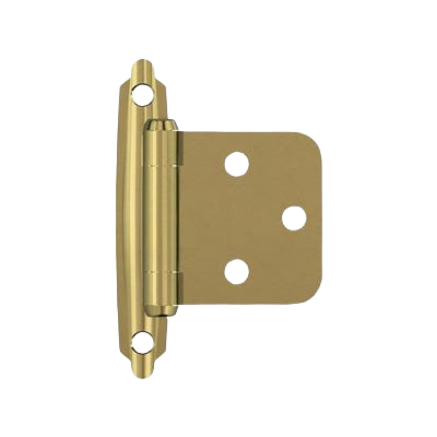 Polished brass self-closing face mount cabinet hinge for hardware and furniture accessories under $50 collection