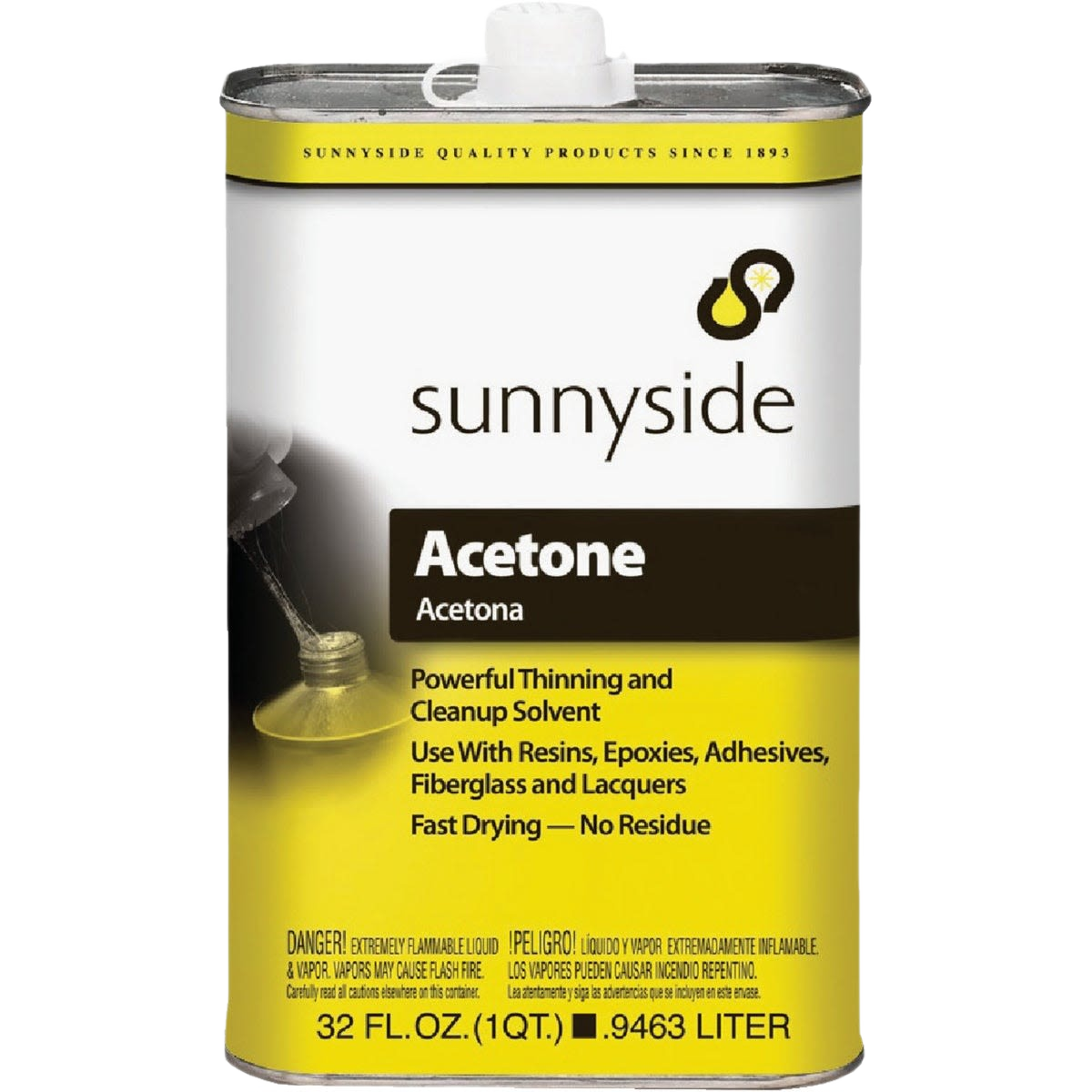 1 quart Sunnyside acetone container for fast-drying solvent in paint and supplies under $50 home improvement tools