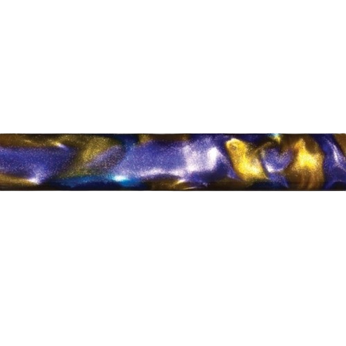 Swirled acrylic pen blank in bronze, purple, and blue hues for custom pen making and crafting projects