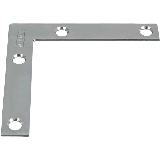 Zinc flat corner brace with pre-drilled holes for wood and metal repairs in building hardware collection under $50