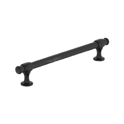 Matte black cabinet pull handle with traditional design for furniture and hardware in home improvement collection under $50