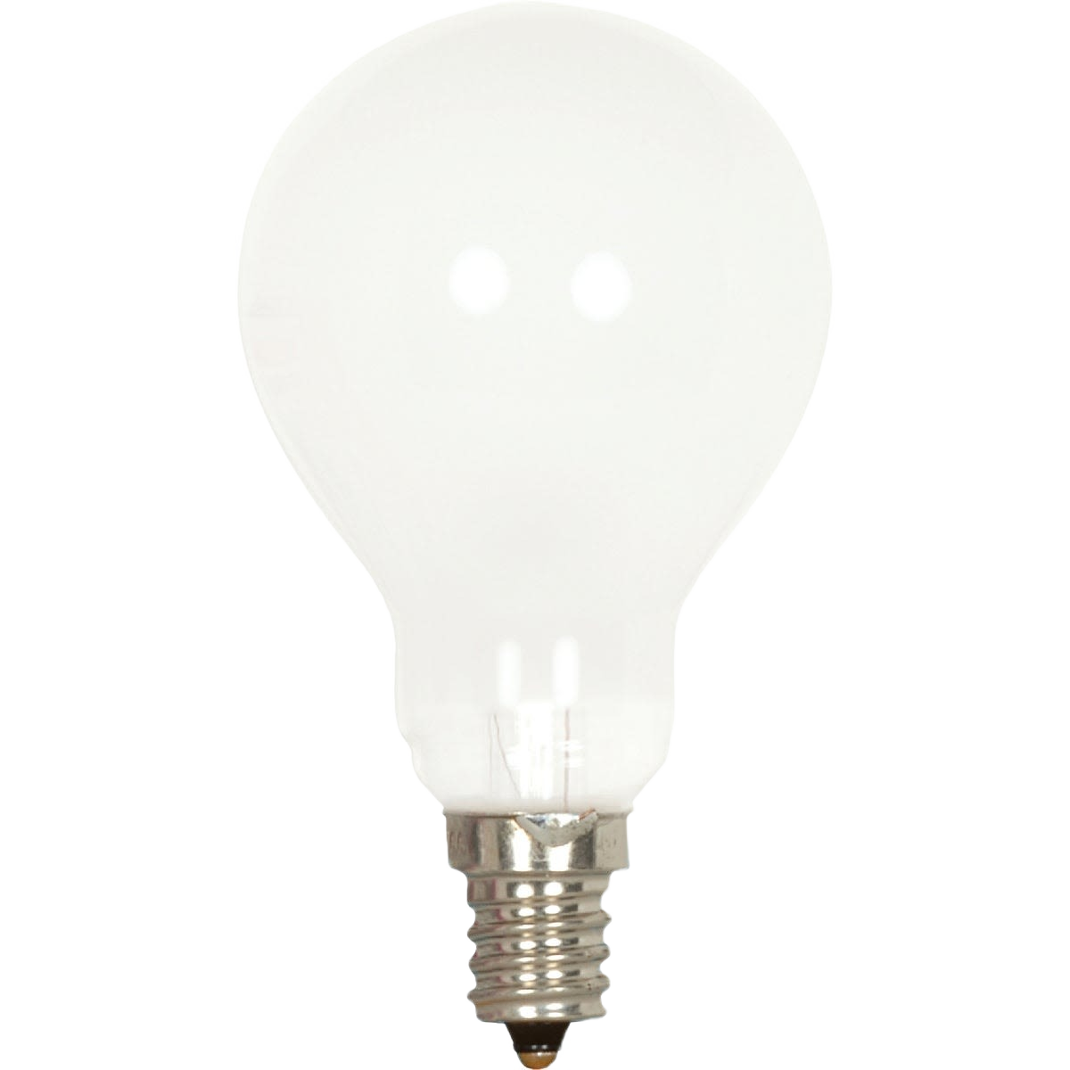 Frosted incandescent A15 light bulb with silver screw base for ceiling fans in lighting and electrical supplies