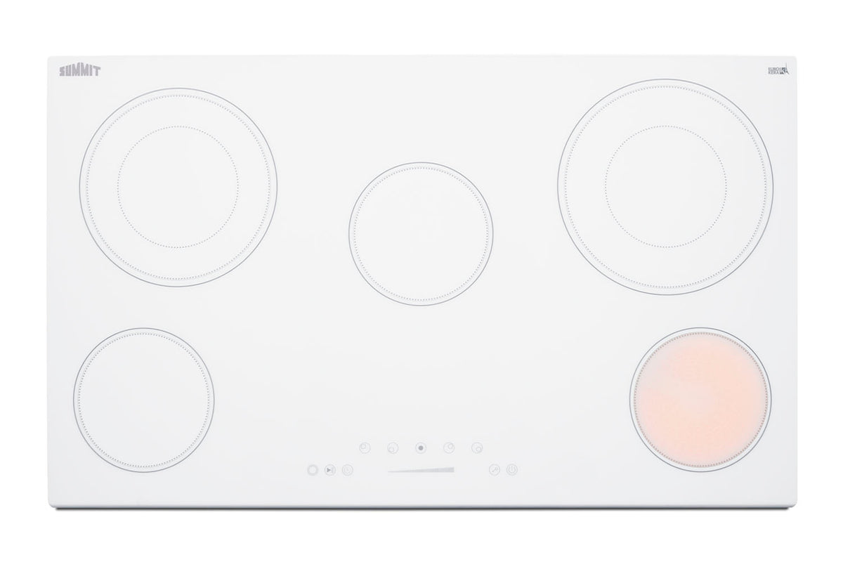 36" Wide 208-240V 5-Burner Radiant Cooktop
