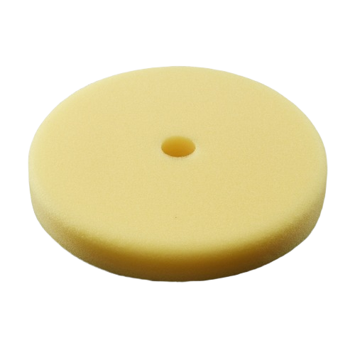 Yellow foam polishing pad with center hole for 7-inch polishers in sanding, finishing, and polishing tool accessories under $50 collection