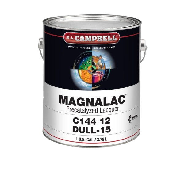 Gallon of ML Campbell Magnalac precatalyzed dull lacquer for furniture finishing in stains and sealers collection
